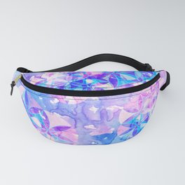 Flower-of-Life Paint Pattern Blue Fanny Pack