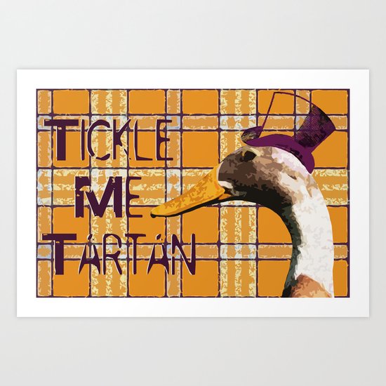 "Miniver Cheevy" ~ Indian Runner (Duck) "Tickle Me Tartan" Pop Art Photography! Art Print