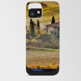 Italian Villa, Rolling Hills and Vineyards of Tuscany, Italy landscape painting iPhone Card Case