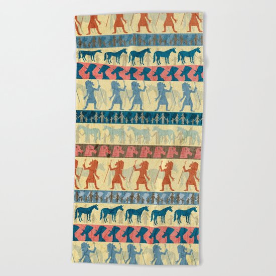 Egyptian Unicorn Pattern Beach Towel