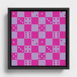 Checkered Dice Pattern \\ Y2K Colors Framed Canvas