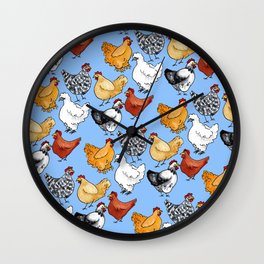 Chicken Skin Wall Clock | Rhodeislandred, Wyandotte, Orpington, Chicken, Pattern, Plymouth, Chickens, Silkie, Painting, Cochin 