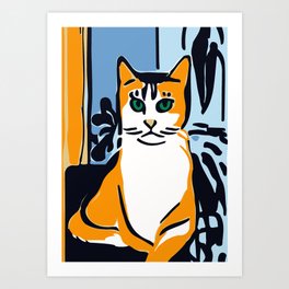 Calico Cat Painting Art Print