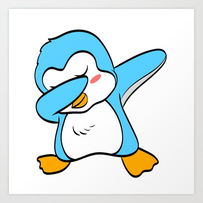 Penguins Hearts And A Triangular Design Penguins A Illustrated Penguin In Blue And White
