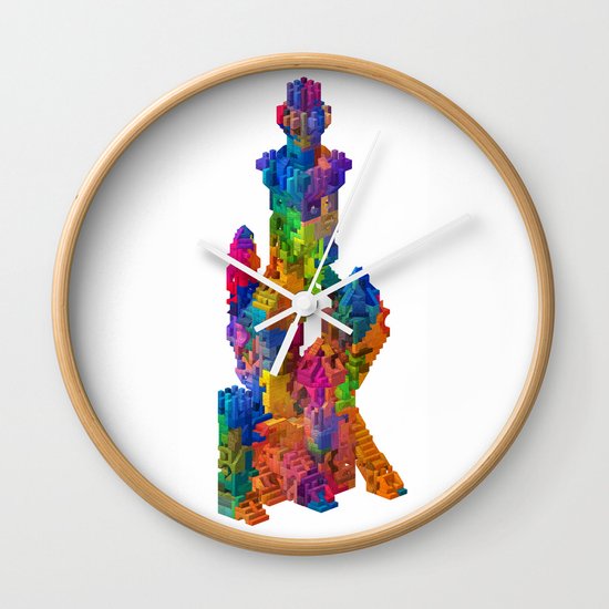 Block Tower Wall Clock