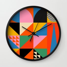 Geometric abstraction in colorful shapes   Wall Clock