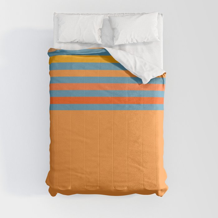 Nali Sun - Colorful Retro Stripes Abstract Geometric Minimalistic Design Pattern Comforter
