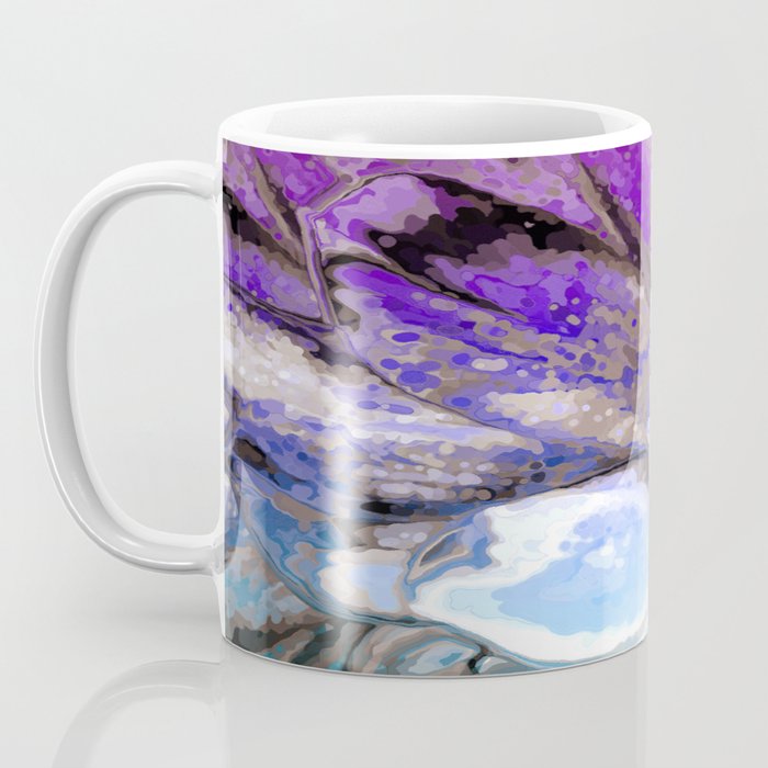 Ceramic Coffee Travel mug with handle, Amethyst Purple with black lid  pottery by BlueRoomPottery