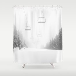 Winter Ski Lift Shower Curtain