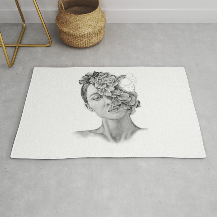 Art Pencil Drawing Illustration Portrait Model Flowers