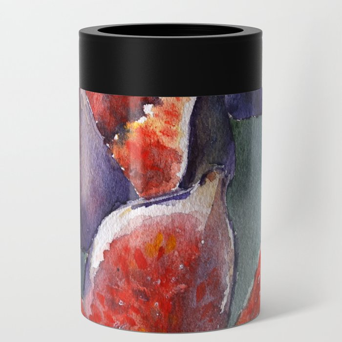 Fig Watercolor Fruits Can Cooler