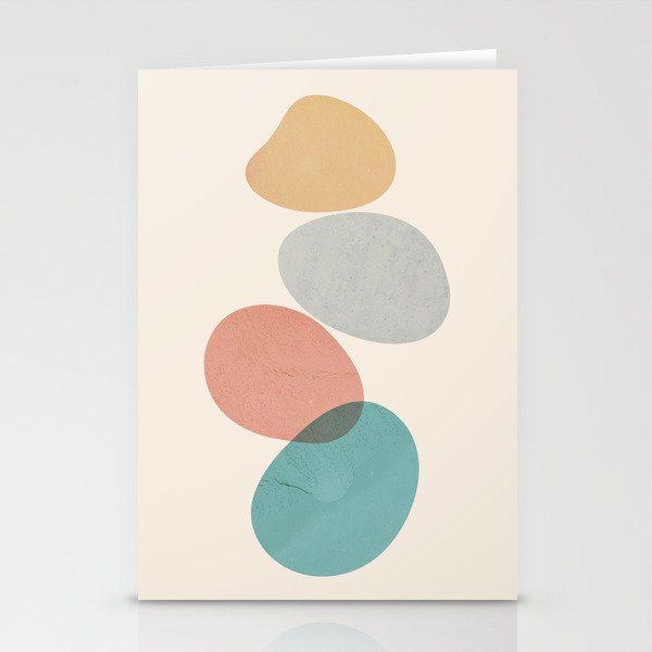 Abstraction_ROCK_STONE_PEBBLES_YOGA_BALANCE_POP_ART_0422A Stationery Cards