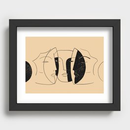 Moon Faces Recessed Framed Print