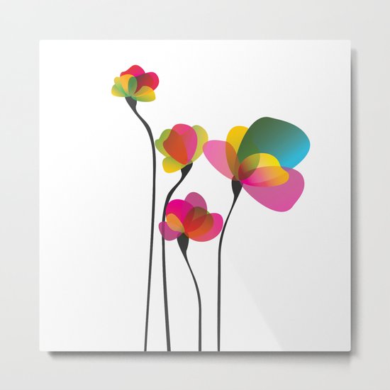 Abstract Flowers Metal Print