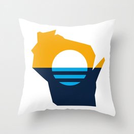 Wisconsin Outline - People's Flag of Milwaukee Throw Pillow
