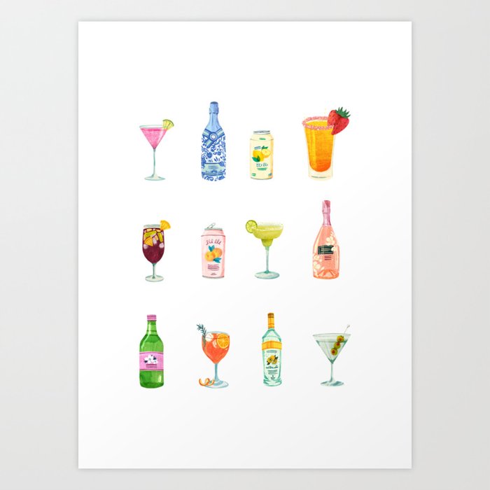 Summer Cocktails   Art Print