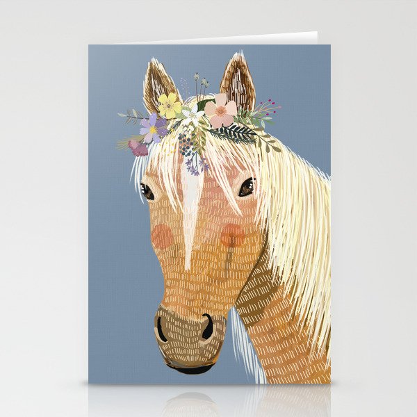 Horse with flower crown Stationery Cards