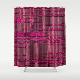 Pink Abstract Grunge Gaming Pattern Shower Curtain