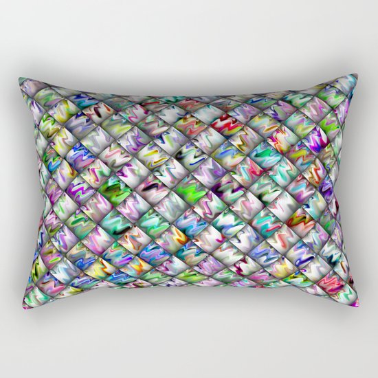 Patchwork Rainbow Rectangular Pillow