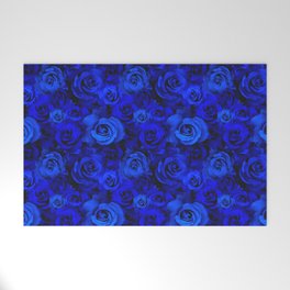 Blue Roses Welcome Mat