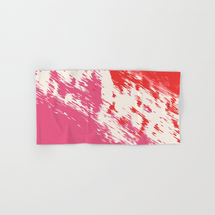 Brush - Abstract Colourful Art Design in Pink and Red Hand & Bath Towel