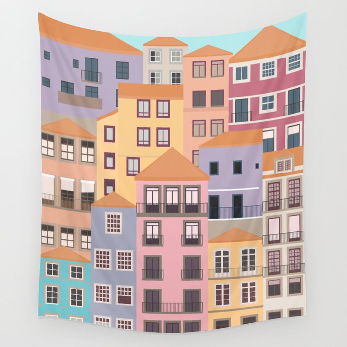 Colorful Porto, Portugal Wall Tapestry