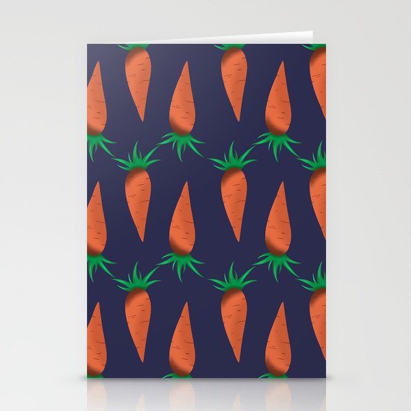 Carrots on dark blue background  Stationery Cards
