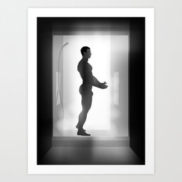 Man shower illustration Art Print