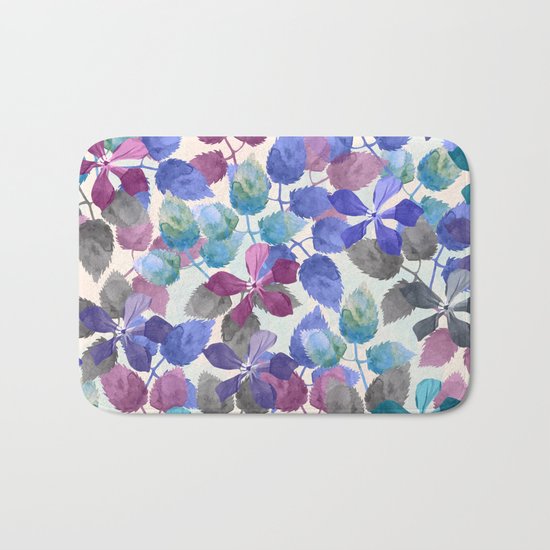 watercolor Botanical garden II Bath Mat