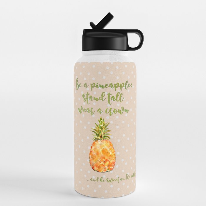 Pineapple Stand Tall Water Bottle Green Gloss