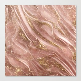 Pink & Gold Marble Canvas Print