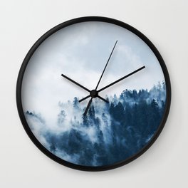 Cloudy and Foggy Forest Wall Clock