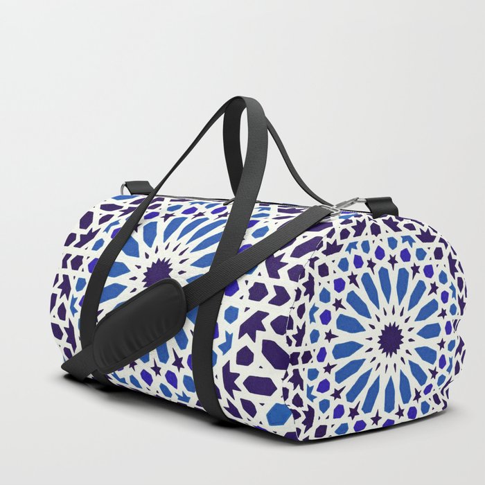 V19 Epic Light Blue Traditional Moroccan Pattern Design . Duffle Bag by ...