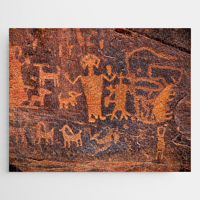 Indian art, petroglyph. Jigsaw Puzzle