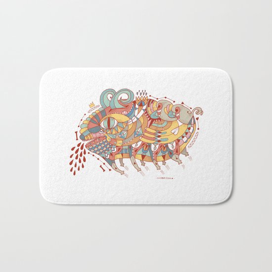 Goat Pig Monster Bath Mat