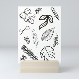 Inky Leaves Mini Art Print