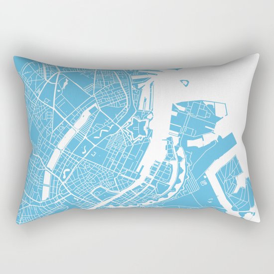 Copenhagen map blue Rectangular Pillow