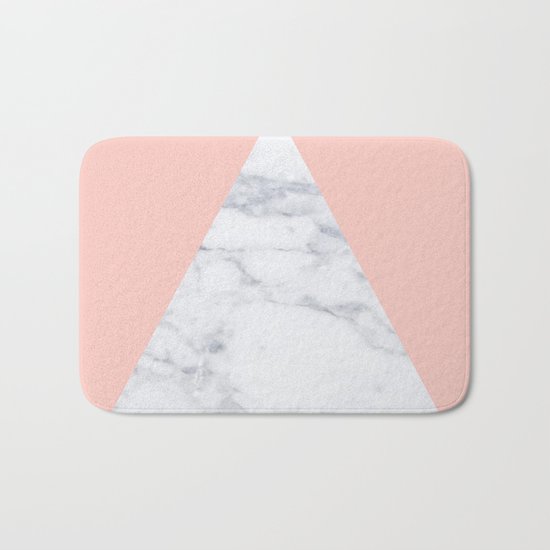 Blush marble triangle Bath Mat