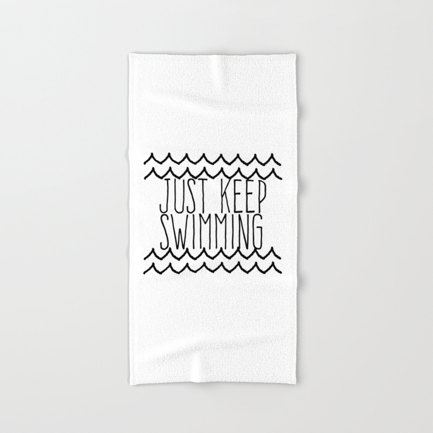 Just Keep Swimming Inspirational Quote Hand Bath Towel By Shabbyhappydesigns Society6