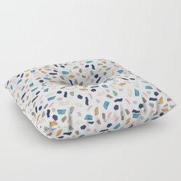 Terrazo Texture - Blue and Earth tones Floor Pillow