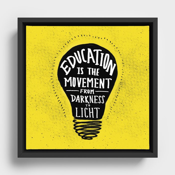 Education x Darkness to Light - Bright Yellow Edition  Framed Canvas