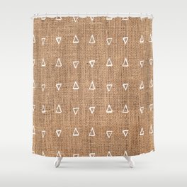 Triangle Mud Cloth Pattern Bastet Weave  Shower Curtain