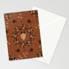Wreath & Pine Cones V1 Stationery Card