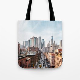New York City Skyline Panoramic Tote Bag