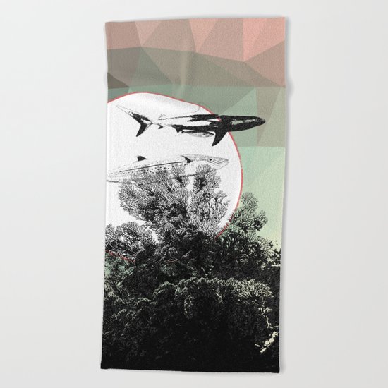 Underwater Abstract Fishes Design Beach Towel