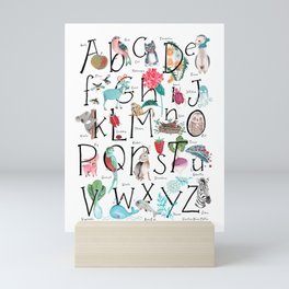 Animal kids ABC alphabet  Mini Art Print