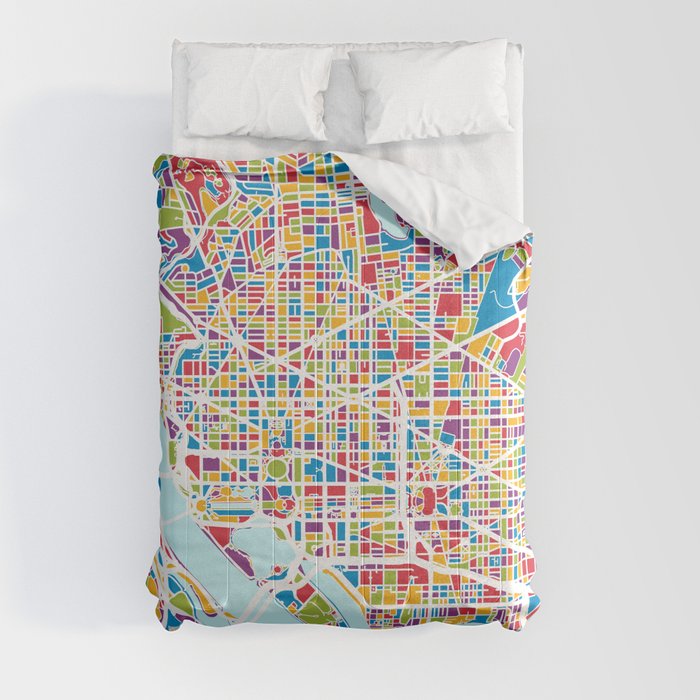 Washington DC Street Map Comforter