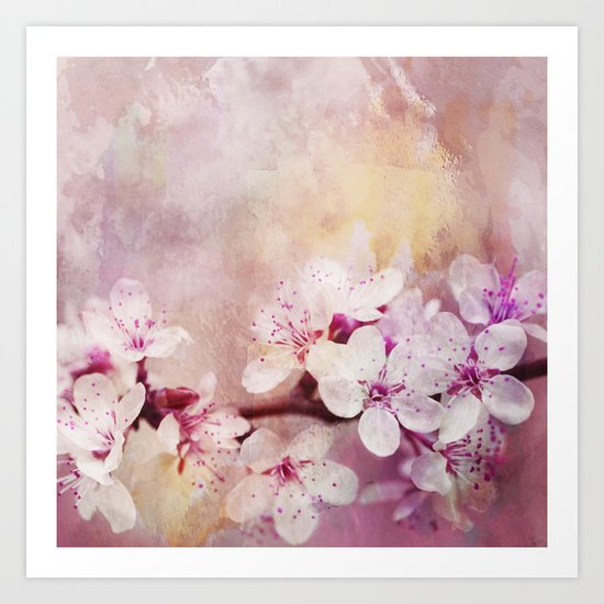 Pink Pastel Cherry Blossom Sakura Art Print