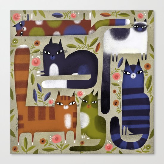 FIELD OF CATS Canvas Print