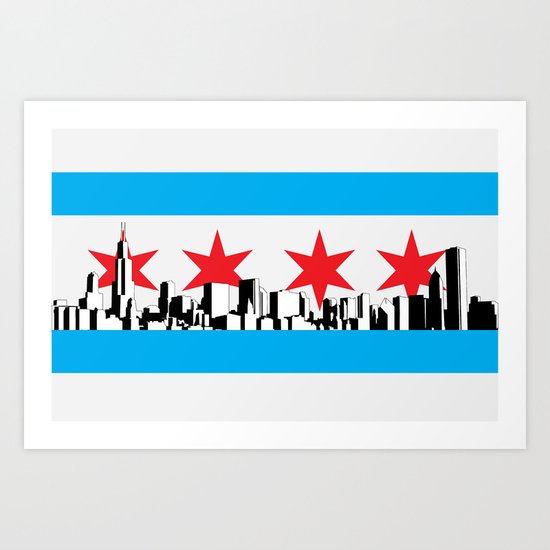 New Chicago Flag Art Print